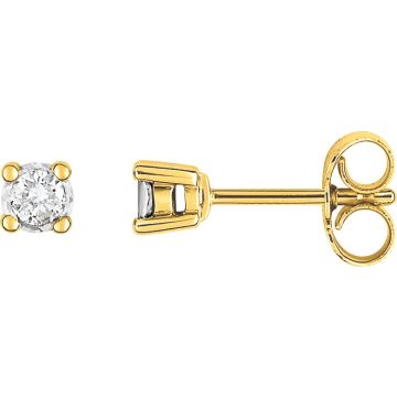 Boucles D'oreilles  Clou Diamant 0.14ct Bicolore