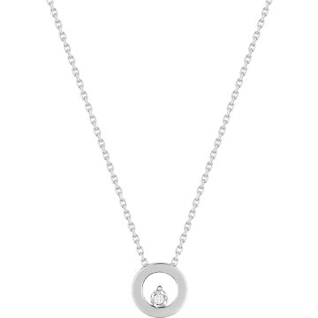 Collier Diamant 0.015 Or Blanc