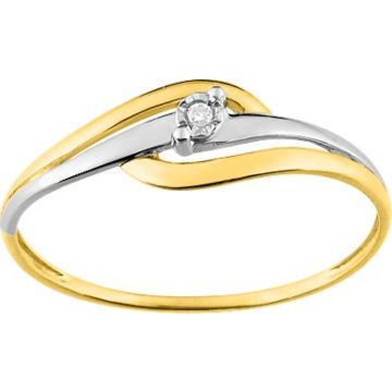 Bague Diamant 0.01 Bicolore Or750