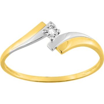 Bague Diamant 0.006 Bicolore Or750