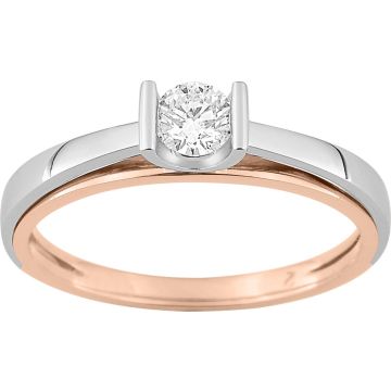 Bague Diamant 0.25ct Bicolore