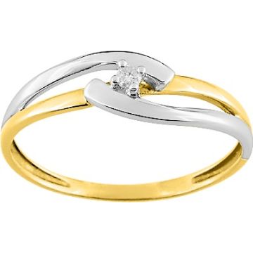 Bague Diamant 0.022 Bicolore Or750