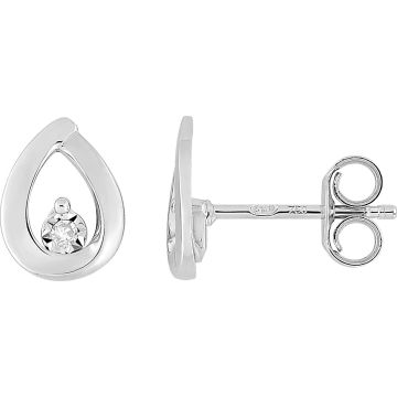 Boucles D'oreilles  Clou Diamant 0.02ct Gh-P1p2 Or Blanc