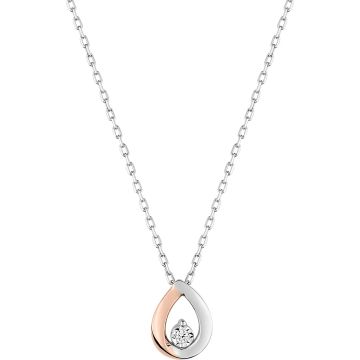 Collier Diamant 0.015ct Bicolore