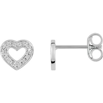 Boucles D'oreilles  Clou Diamant 0.012 Or Blanc