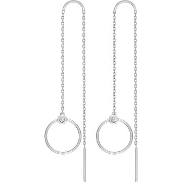 Boucles D'oreilles  Chaîne Diamant 0.008 Or Blanc