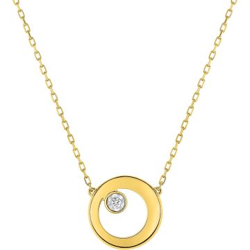 Collier Diamant 0.015 Bicolore