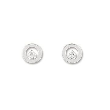 Boucles D'oreilles Clous Di.0,02 Gris Or750