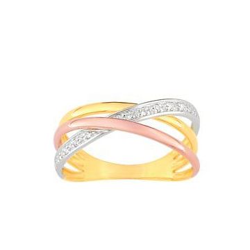 Bague Diamant Or Blanc Or Jaune Rubis