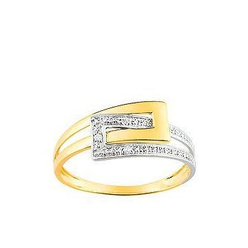 Bague Diamant 0,015 Bicolore Or750