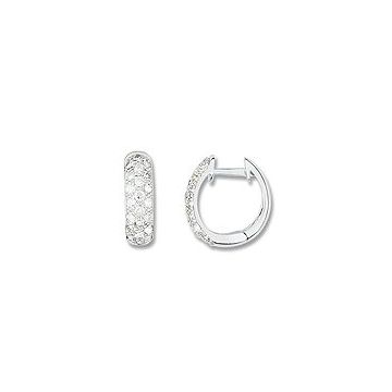 Boucles D'oreilles Creol Diamant 0,25 Gris Or750