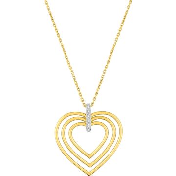 Collier Diamant 0.018ct Bicolore