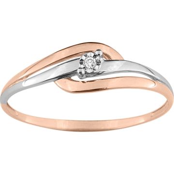 Bague Diamant 0.01ct Or750 Blc+R