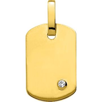 Plaque Tonneau Gm 0.04ct Or Jaune