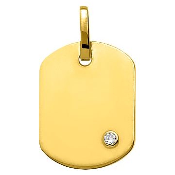 Plaque Tonneau Pm 0.04ct Or Jaune