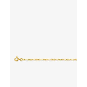 Bracelet chaine figaro alternée 1+3 plaqué or