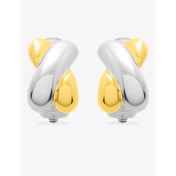 Boucles d'oreilles clip plaqué or bicolore