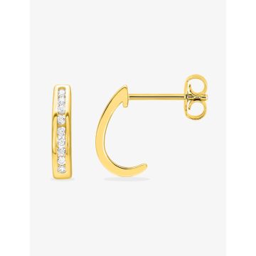 Boucles d'oreilles demi-créolles oxyde de ziconium plaqué or