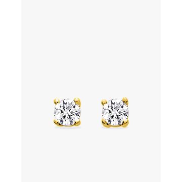 Boucles d'oreilles clou oxyde de ziconium plaqué or