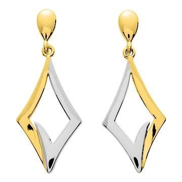 Boucles d'oreilles pdt plaqué or bicolore