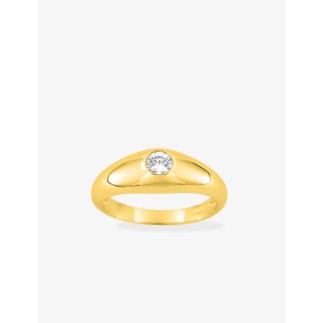 Bague jonc-anglais oxyde de ziconium plaqué or