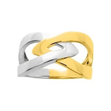 Bague plaqué or bicolore