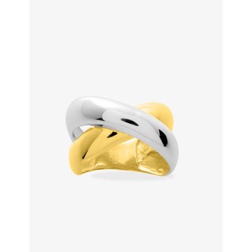 Bague plaqué or bicolore
