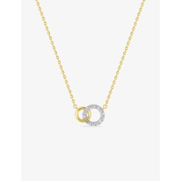 Collier oxyde de ziconium plaqué or+rh
