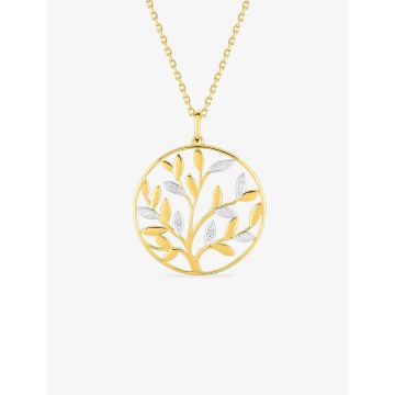 Collier oxyde de ziconium plaqué or+rh