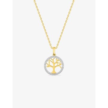 Collier oxyde de ziconium plaqué or+rh