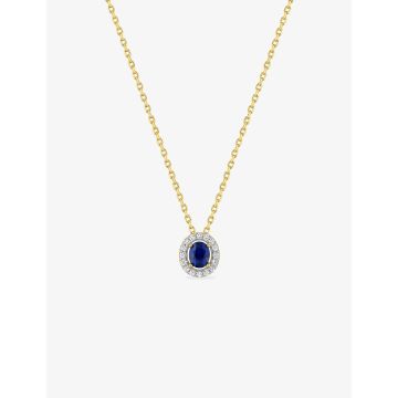 Collier oxyde de ziconium bleu plaqué or