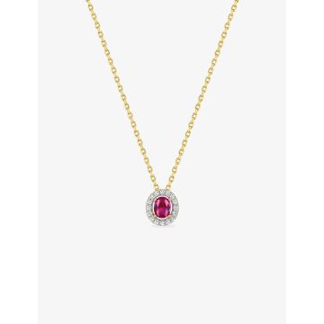 Collier oxyde de ziconium rouge plaqué or
