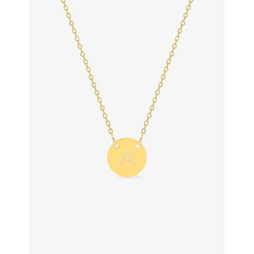 Collier jeton initiale percée plaqué or