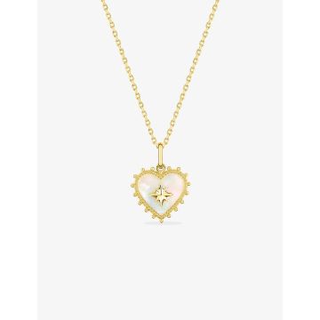 Collier nacr blanc plaqué or