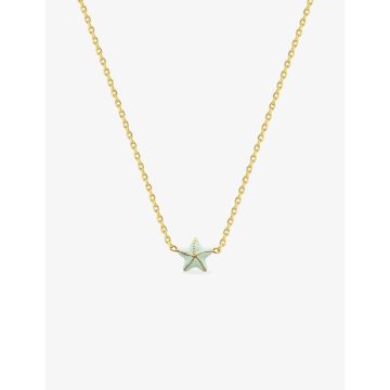 Collier laque vrt eau plaqué or