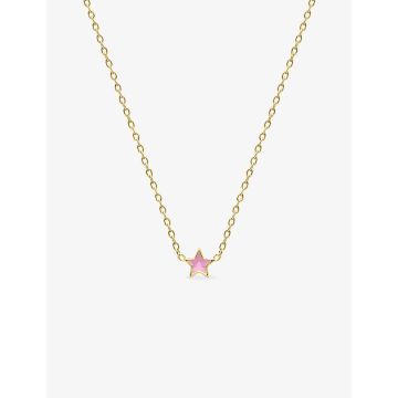 Collier laque rose plaqué or