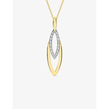 Collier oxyde de ziconium plaqué or+rh