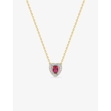 Collier oxyde de ziconium rouge+blanc plaqué or