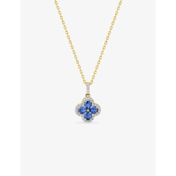 Collier oxyde de ziconium bleu+blanc plaqué or