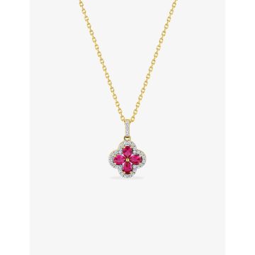 Collier oxyde de ziconium rouge+blanc plaqué or
