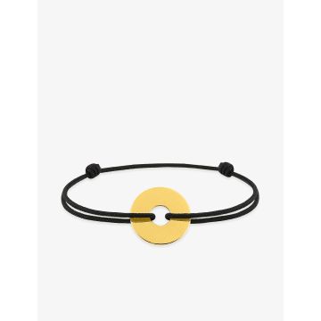 Bracelet cordon motif cible à-graver plaqué or