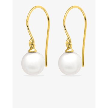 Boucles d'oreilles croch perle de culture plaqué or