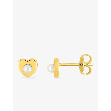 Boucles d'oreilles clou perle d'imitation plaqué or