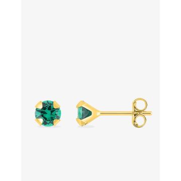 Boucles d'oreilles clou oxyde de ziconium vrt plaqué or