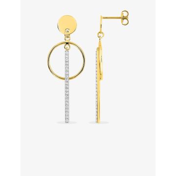 Boucles d'oreilles pdt oxyde de ziconium plaqué or+rh