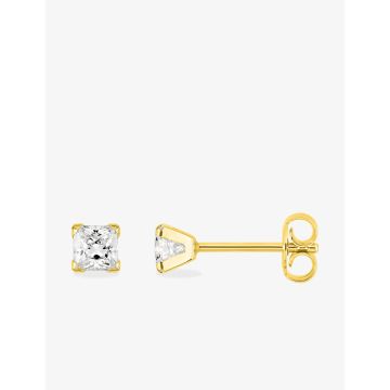 Boucles d'oreilles clou oxyde de ziconium plaqué or