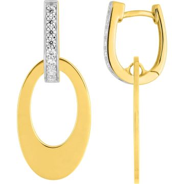 Boucles d'oreilles créolles oxyde de ziconium plaqué or+rh