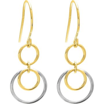 Boucles d'oreilles croch plaqué or bicolore