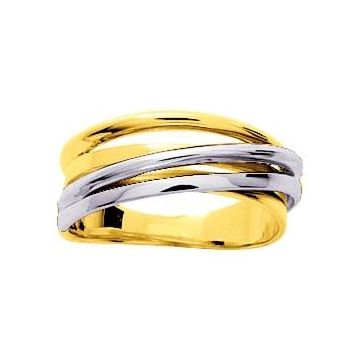 Bague plaqué or bicolore