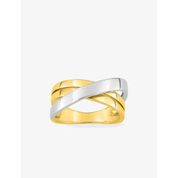 Bague plaqué or bicolore